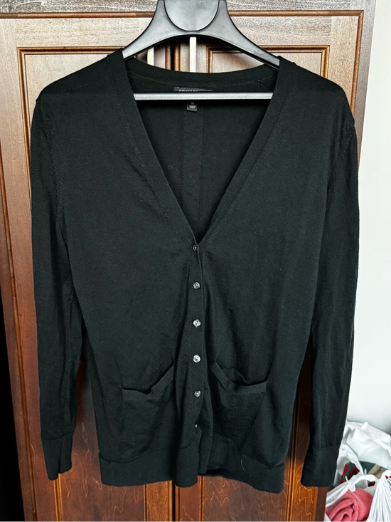 Banana Republic Sweaters - Banana Republic Black 100% Merino Wool V-Neck Cardigan Sweater Medium